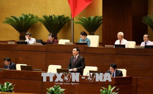 Phó Thủ tướng Vương Đình Huệ trả lời chất vấn của Đại biểu Quốc hội.