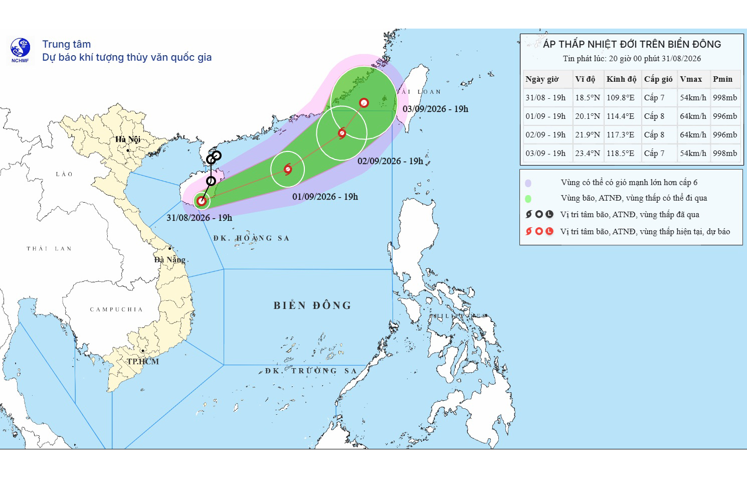 Áp thấp nhiệt đới di chuyển dị thường, khả năng mạnh lên thành bão vào ngày 1/9