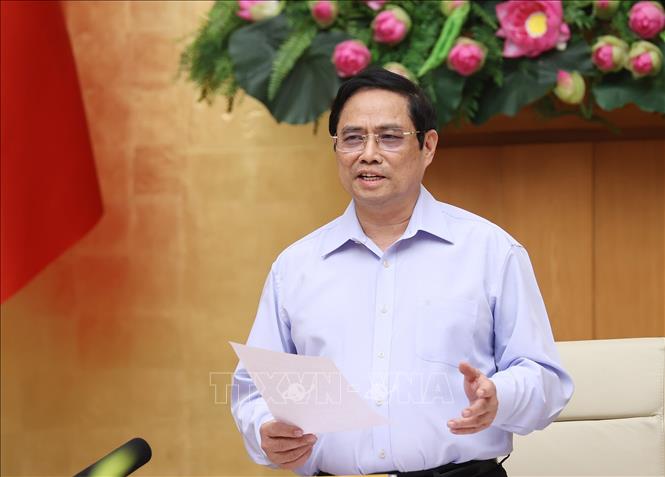 Thủ tướng Phạm Minh Chính phát biểu kết luận. Ảnh: Dương Giang/TTXVN