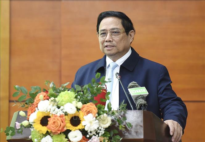 Thủ tướng Phạm Minh Chính kết luận hội nghị. Ảnh: Dương Giang/TTXVN