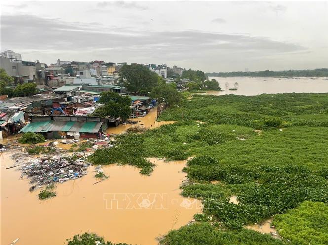 Nước sông Hồng dâng gần sát mức báo động 1, nguy cơ gây ngập ở Hà Nội