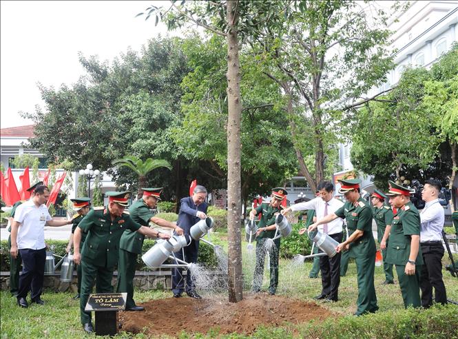 Tổng Bí thư, Chủ tịch nước Tô Lâm trồng cây lưu niệm tại Tổng cục II, Bộ Quốc phòng. Ảnh: Trí Dũng/TTXVN