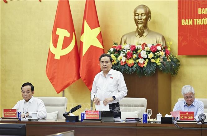 Chủ tịch Quốc hội chủ trì Hội nghị BTV Đảng uỷ Quốc hội và BTV Thành uỷ TP Hồ Chí Minh Chú thích ảnh