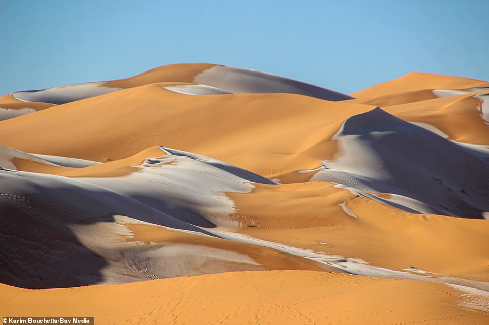 Cảnh tượng cực hiếm: Băng tuyết phủ trắng sa mạc Sahara - Ảnh 4.
