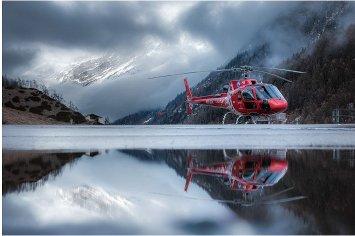 Trực thăng cứu hộ của Air Zermatt.