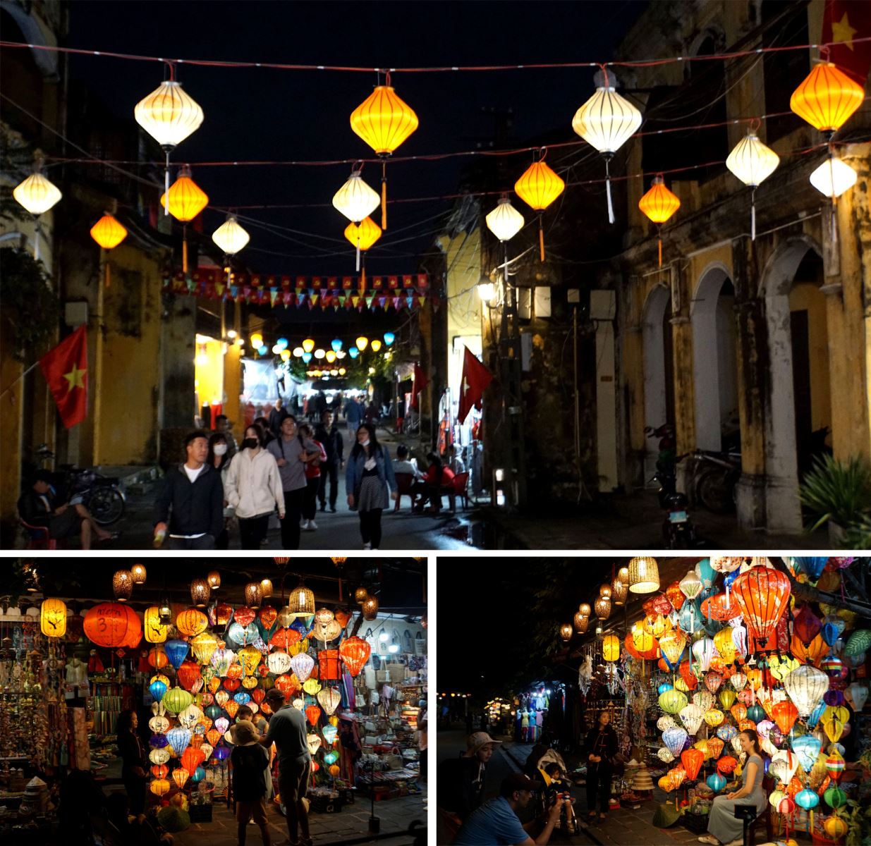 Đèn lồng được treo và bày bán trên các tuyến phố cổ ở thành phố Hội An.