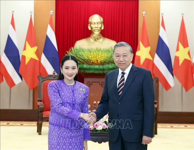 Tổng Bí thư Tô Lâm tiếp Thủ tướng Thái Lan Paetongtarn Shinawatra Chú thích ảnh