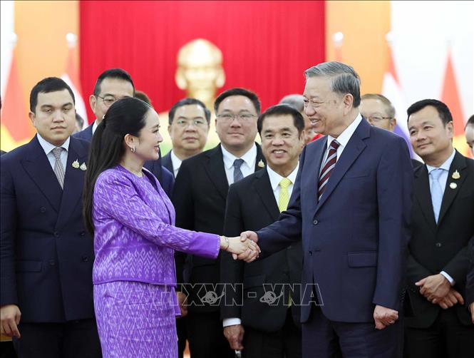 Tổng Bí thư Tô Lâm tiếp Thủ tướng Thái Lan Paetongtarn Shinawatra Chú thích ảnh
