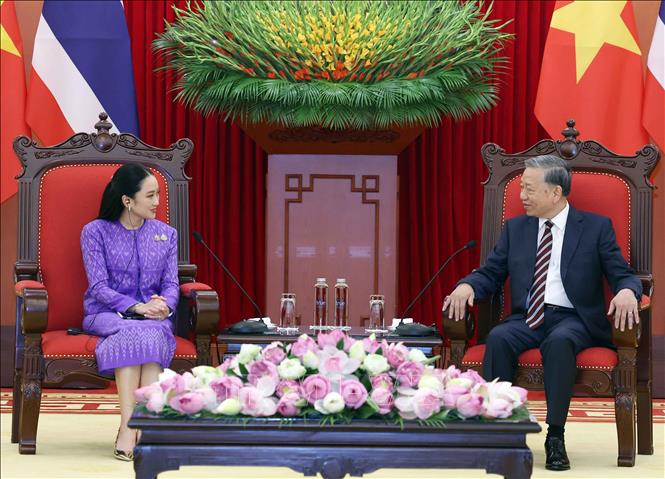 Tổng Bí thư Tô Lâm tiếp Thủ tướng Thái Lan Paetongtarn Shinawatra Chú thích ảnh