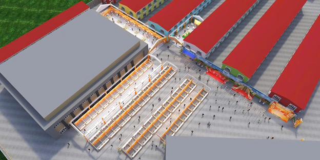 Mặt bằng khu vực sự kiện – Chợ đầu mối phía Nam, km3 + 500 xã Binh Minh, Hà Nội