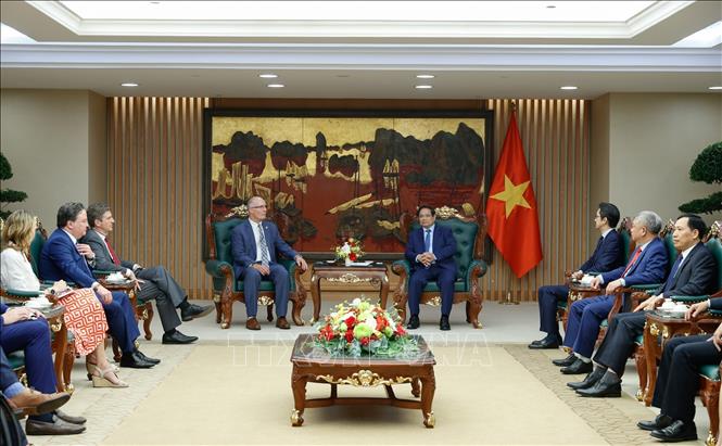 Thủ tướng Phạm Minh Chính tiếp Đoàn Nghị sĩ lưỡng đảng Hạ viện Hoa Kỳ. Ảnh: Dương Giang/TXVN