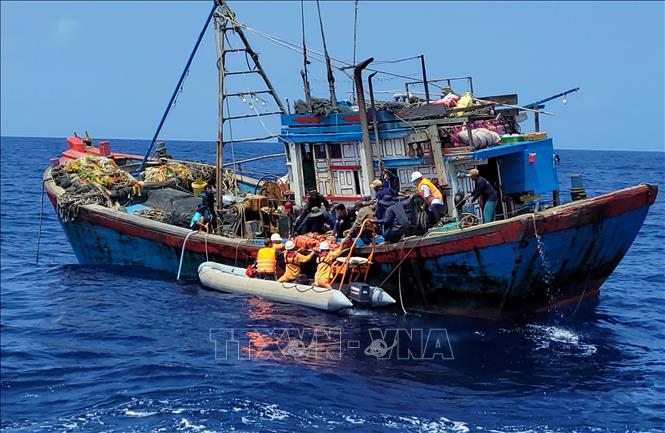 Quang Ngai ship rescue crew members were in serious danger at sea ...