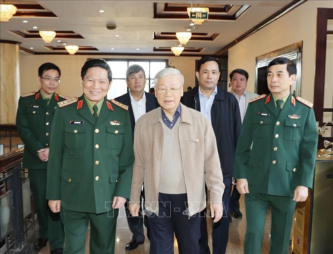 Tổng Bí thư, Chủ tịch nước chủ trì Hội nghị thực hiện nhiệm vụ quân sự, quốc phòng 2021 Chú thích ảnh