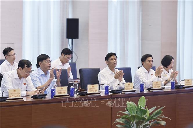 Chủ tịch Quốc hội Trần Thanh Mẫn chủ trì Hội nghị triển khai Định hướng lập pháp nhiệm kỳ khóa XVI Chú thích ảnh