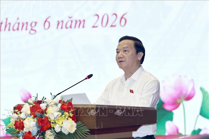 Chủ tịch Quốc hội Trần Thanh Mẫn chủ trì Hội nghị triển khai Định hướng lập pháp nhiệm kỳ khóa XVI Chú thích ảnh