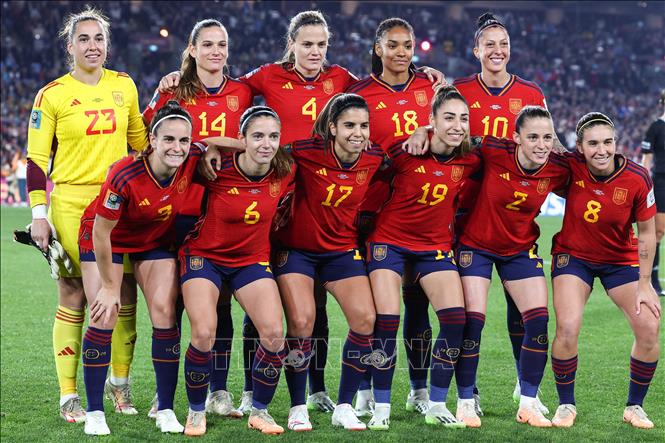Tuyển Tây Ban Nha trong trận chung kết World Cup nữ 2023. Ảnh: AFP/TTXVN