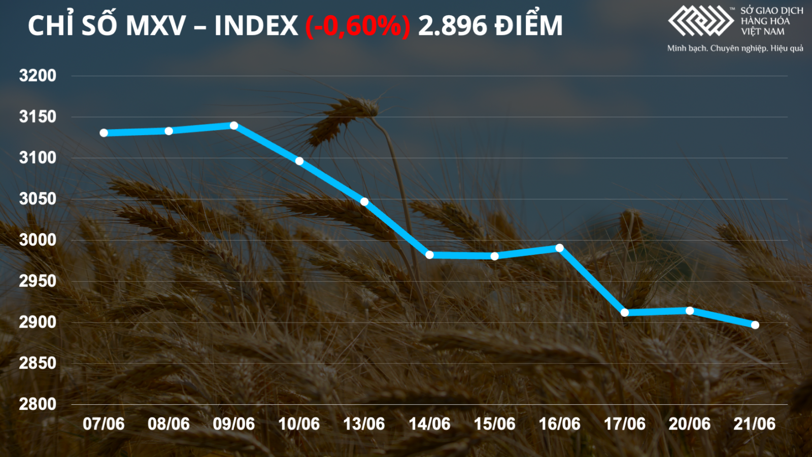 MXV指数は、農産物の好調な販売により下落しました