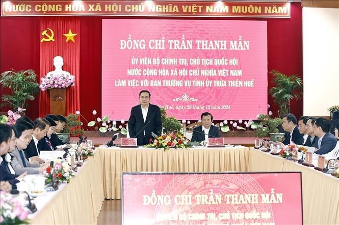 Chủ tịch Quốc hội Trần Thanh Mẫn phát biểu. Ảnh: Doãn Tấn/TTXVN